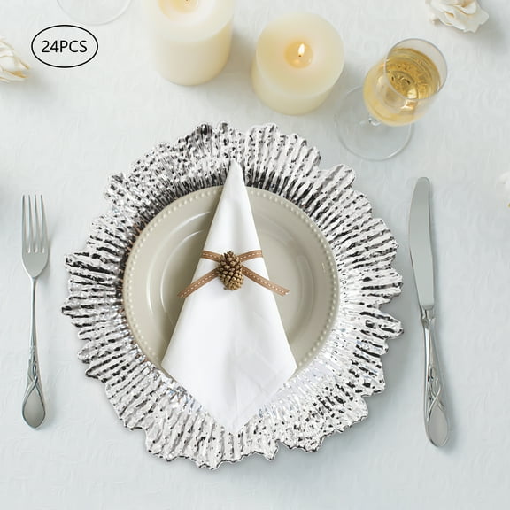 Charger Plates Round Plastic Reef Plate Chargers for Dinner Plates Wedding Party