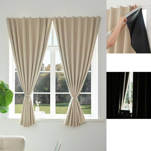 Uv Resistant Outdoor Curtains Cozival Outdoor Patio Curtains 2 Panels - Uv Blocking & Windproof Drapes with Sticky Top And Back Tab Hooks, Sun Shade for Gazebo, Porch, Deck, Beige