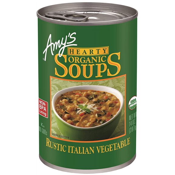 Amy's Organic Hearty Soup Rustic Italian Vegetable 14 fl oz Pack of 2