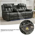 thumbnail image 5 of Power Zero Gravity Recliner Sofa with Wireless Charger,USB/Type C Ports,LED Light,Cup Holder,Dual Recliners,Faux Leather Electric Reclining Couch,for Living Room 3 Seater Gray, 5 of 8