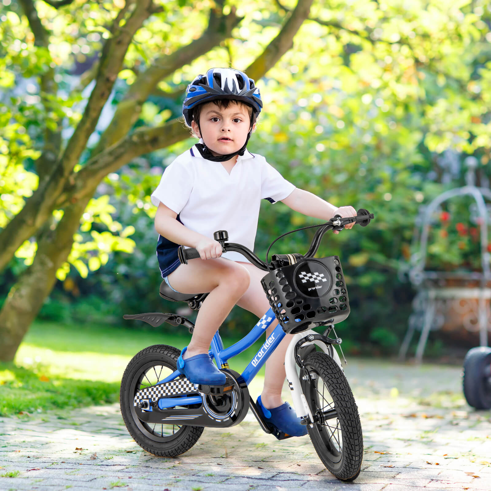Costway 12 Inch Kids Bike with Training Wheels, Blue photo 4