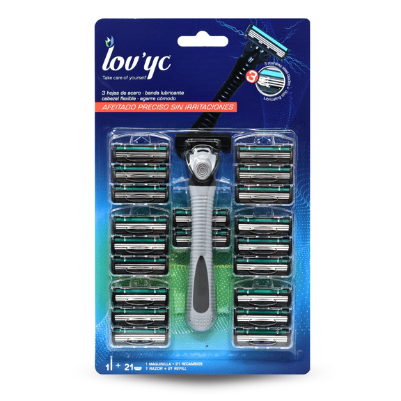 Lovyc Razor with 20 Replacement Shaving Blades – Precision Grooming Kit Men
