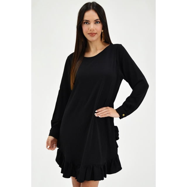 Vestido con olan Roman Fashión /Juvenil, 1270 (Negro) negro CH Roman Fashion V-ST-1270-NEGRO