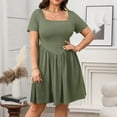 thumbnail image 2 of Suumer Plus Size Skirts for Womens Fshion Large Size Sexy Solid Color Short Sleeve, 2 of 8