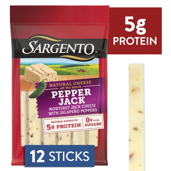 Sargento® Pepper Jack Natural Cheese Snack Sticks, 12-Count