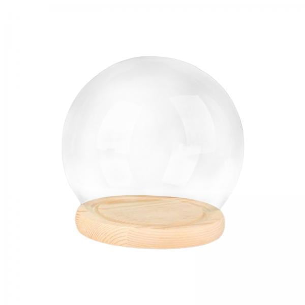 Cúpula de campana de exhibición,Exhibición de figuras de mostrador con cúpula cloche,Estuche transparente a prueba de polvo con base de madera,Exhibición de muñecas con campana decorativa