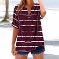 thumbnail image 2 of fatyb Summer Tops for Women V Neck Button T Shirts Short Sleeve Casual Loose Womens Blouses Tee, 2 of 5