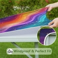 thumbnail image 6 of Rainbow Tie Dye Wave Pattern Square Fitted Tablecloth with Elastic Edge,Square Table Cover,Washable Elastic Table Cover for Home Kitchen Party Decor 36"x36", 6 of 6
