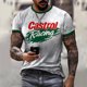 thumbnail image 2 of Camiseta de hombre de gran tamaño, vintage, de manga corta, con estampado Castrol, de tela holgada, informal, con estampado de aceite, para hombre, ropa de calle, 2 of 5