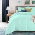thumbnail image 4 of D.N.G. BEDDINGS Deluxe All Seasons Super King Size 800 Thread Count, Solid Aqua Blue Down Alternative 3 Piece Box Design Comforter Set 100% Egyptian Cotton, 4 of 6