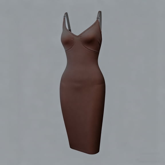 Warop Women's Shapewear Bodysuit, Fashionable Round Neck Sleeveless One-Piece with Waist Shaping, Slimming Solid Color for Everyday Wear