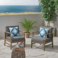 thumbnail image 2 of GDF Studio Capri Outdoor Acacia Wood Club Chairs with Cushions, Gray, 2 of 8