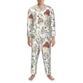 thumbnail image 3 of Cauagu Colorful Mushrooms and Plants Print Men's Long-Sleeve Pajama Set,Soft Button-Front 2Pjs for Men Long Sleeve Men’s Sleepwear-Small, 3 of 7