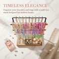 thumbnail image 3 of Sfugno 5 Tier Jewelry Organizer Stand with 18 Hooks, 3 Rods & Wood Tray, Jewelry Display Holder Organizer for Bracelets Necklaces Rings Watches Earrings,Rustic Brown, 3 of 6
