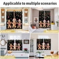 thumbnail image 5 of Gingerbread Christmas Kitchen Curtains Window Panels, Xmas Balls Branches Black Insulated Window Treatment Curtain, Grommet Curtains for Bedroom/Living Room/Bathroom, 2 Piece 42"Wx54"L, 5 of 8