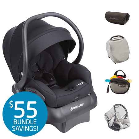 Maxi-Cosi Mico 30 Infant Car Seat Bundle with Accessory Pack, Night Black, Infant