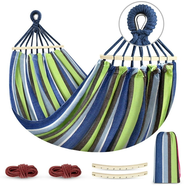 Hamaca MOSFiATA portátil para camping 250 kg 320G lona verde claro