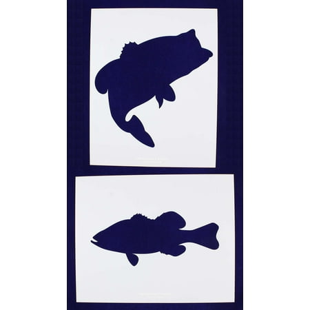 - Bass (fish) Stencils (Large) - 2 Piece Set - 8 X 10 Inches
