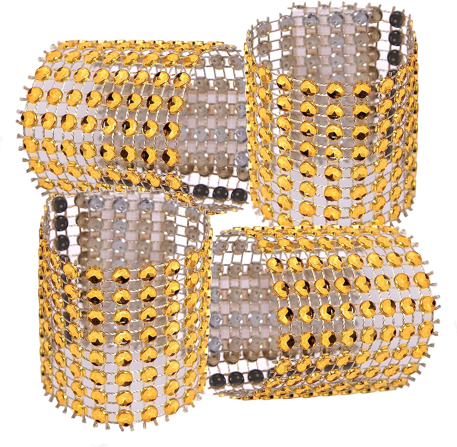 Elegant Touch Gold Rhinestone Napkin Rings Set of 50, Perfect for
