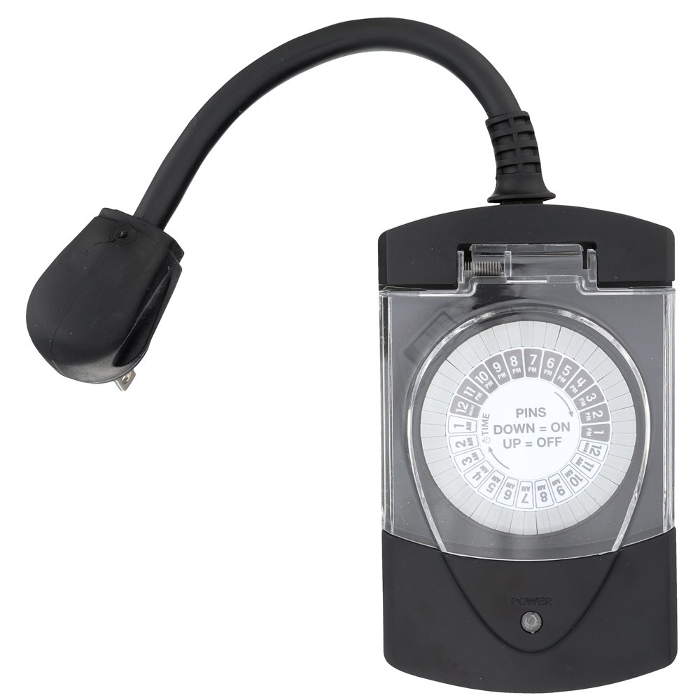 Amertac TM1613DOLB 2 Outlet Grounded Outdoor Mechanical Timer Walmart