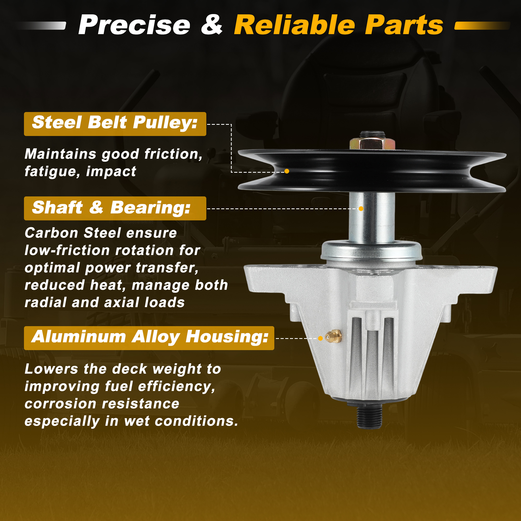 Unique Bargains Lawn Mower Deck Spindle Assembly for 42 Inch Decks
