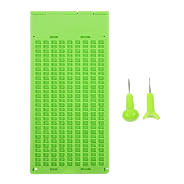 1 juego de pizarra para escribir en braille con lápiz óptico, placa de plástico para escribir en braille para ciegos.