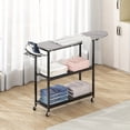 thumbnail image 4 of Three-Tier Ironing Board Cart with Shelves, Wheels, and Movable Boards for Living Room, Bedroom, Courtyard Storage, 4 of 6