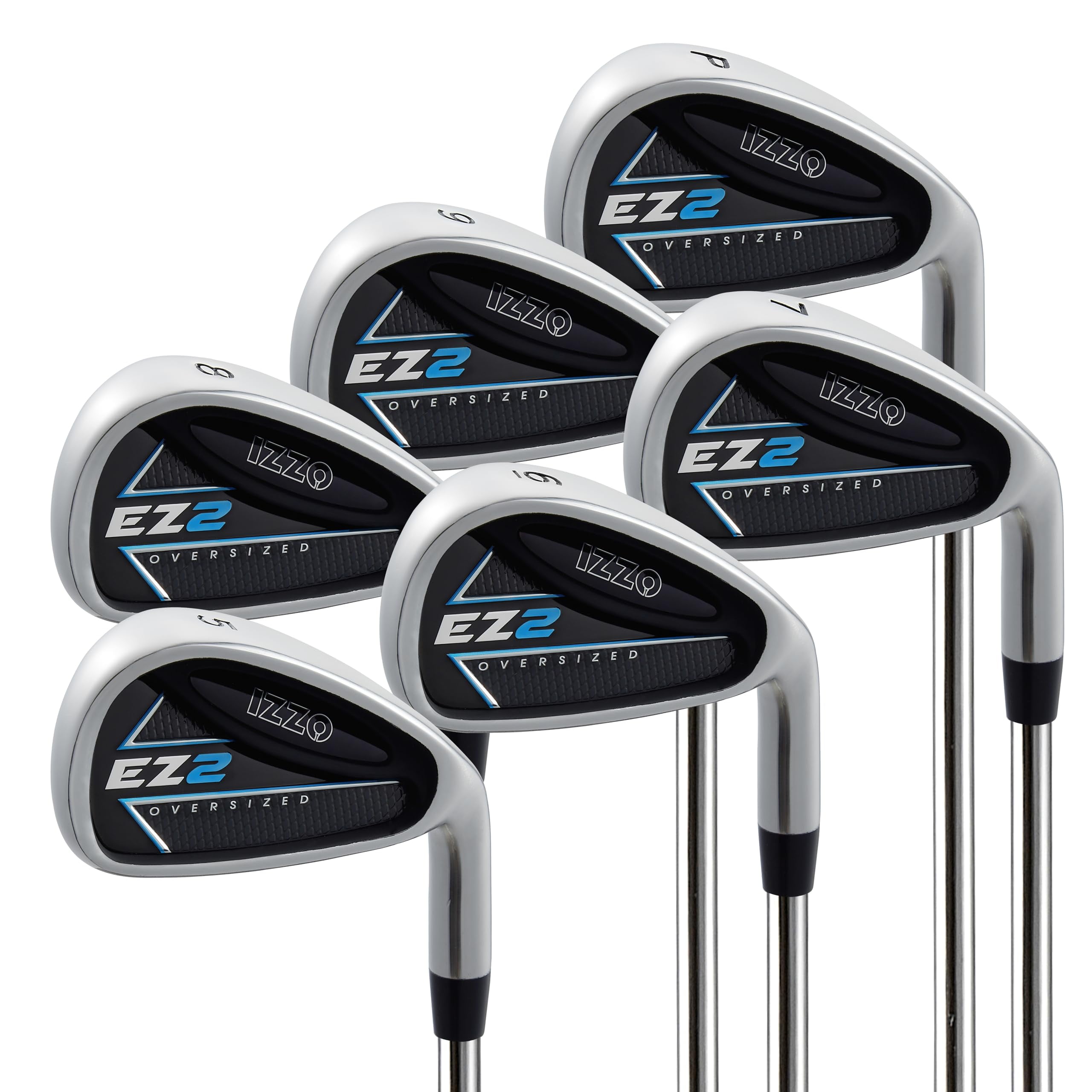 IZZO Golf EZ2 14 Piece Mens Right Hand Golf Club Set With Golf Bag - 14 piece complete golf club set for right handed golfers, comes with golf bag