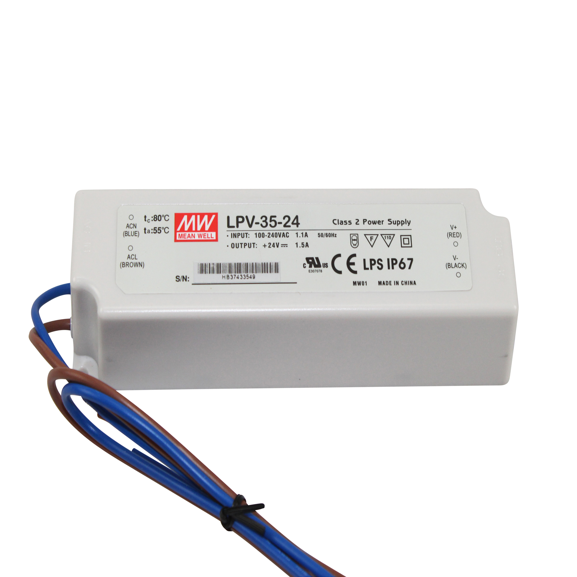 Mean Well Class 2 Power Led Power Supply 100-240 Vac