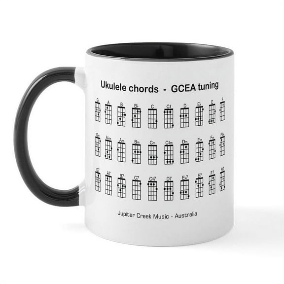 CafePress - Ukulele Chords Mug - 11 oz Ceramic Mug - Novelty Coffee Tea Cup