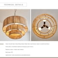 thumbnail image 4 of Arturesthome 3-Tier Hemp Rope Round Handmade Weave Lantern Woven Pendant Light, 4 of 6