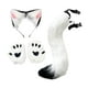 thumbnail image 4 of Conjunto de orejas y cola de gato y zorro, diadema para disfrazarse, fiesta o actuación. Blanco, 4 of 8