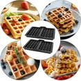 thumbnail image 7 of Tutuviw 2Pcs 2 Cavities Silicone Waffle Mold,Food Grade Waffle Mold for Air Fryer,Silicone Waffle Set Waffle Maker,Square Shape Waffle Mold for Cake Chocolate Craft Candy Soap (Black), 7 of 7