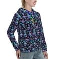 thumbnail image 6 of Kdxio Skull Flower Blue Print Womens Oversized Hoodies Sweatshirts Hooded Pullover Tops Sweaters Casual-XX-Large, 6 of 7