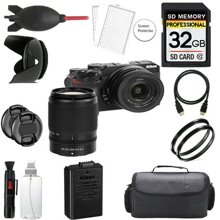 Nikon Z30 Mirrorless Camera with 16-50mm and 50-250mm Lenses+ 32GB + Bag+ UV Filter- Basic Kit (International Version)