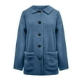 thumbnail image 4 of Inleife Fleece Jacket for Women Women's Solid Winter Faux Coats Long Sleeve Lapel Pockets Casual Trendy Outerwear, 4 of 6