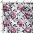 thumbnail image 2 of Soimoi Red Poly Georgette Fabric Peony Floral Fabric Prints By Yard 52 Inch Wide, 2 of 6