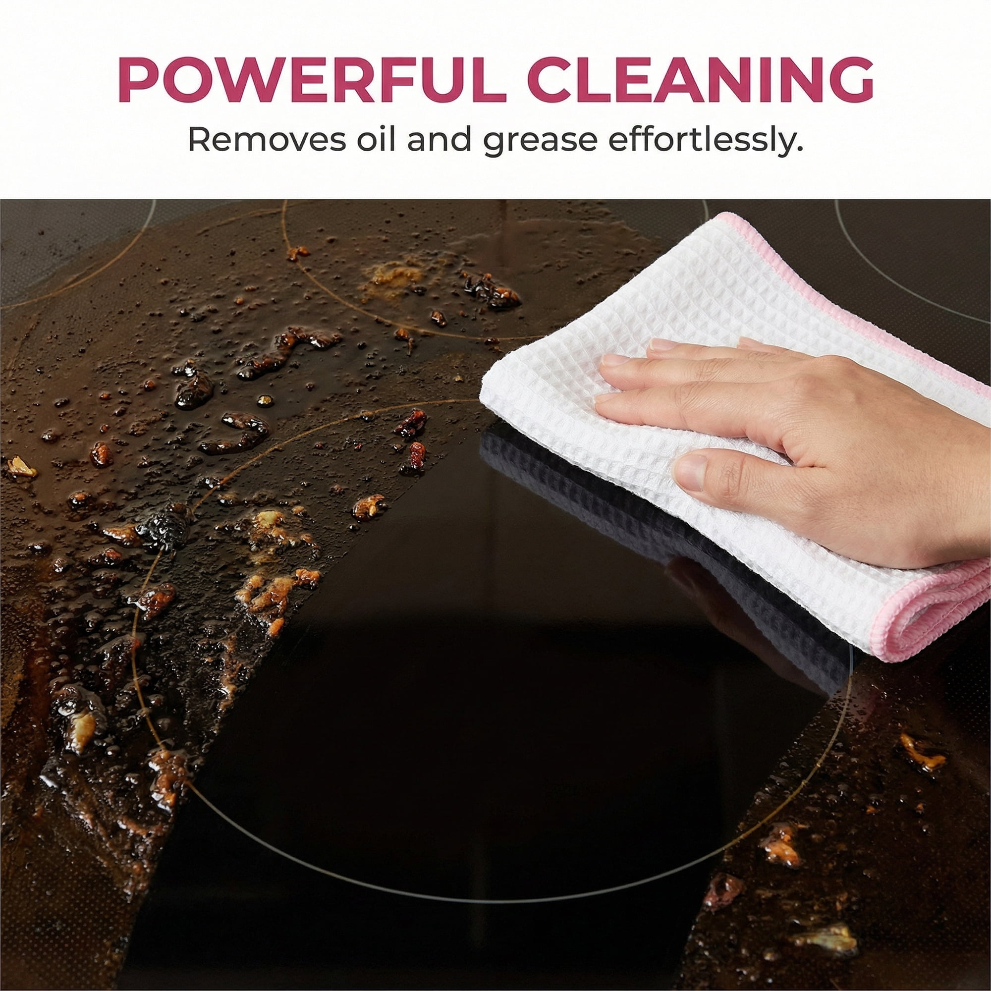 Unique Bargains Wood Fiber Kitchen Cleaning Dish Cloth 6 Pack Pink/Coffee 12" x 12"