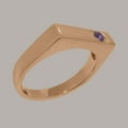 thumbnail image 3 of LBG British Made Solid 9k Rose Gold ring with Natural Amethyst Mens Band Ring - 33 size options - Size 9.75, 3 of 5