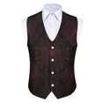 thumbnail image 5 of Psesaysky Halloween Mens Suit Vest with Red Spider Web, Woven Fabric Button Down for Business and Spooky Party Events, 5 of 5