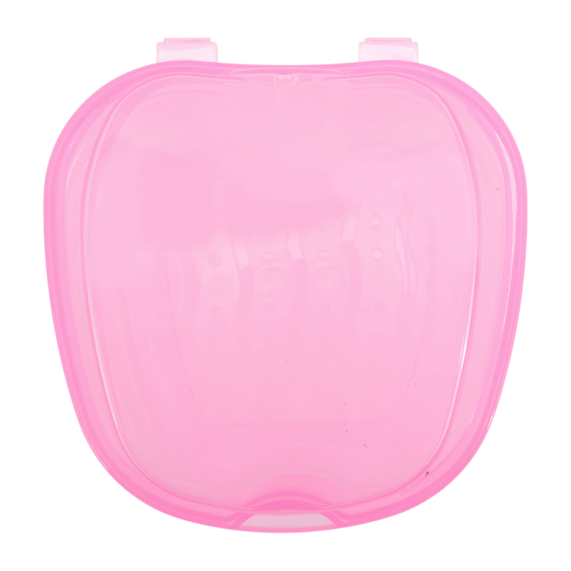 Unique Bargains Portable Braces Box with Strainer 1 Pc Clear, Pink