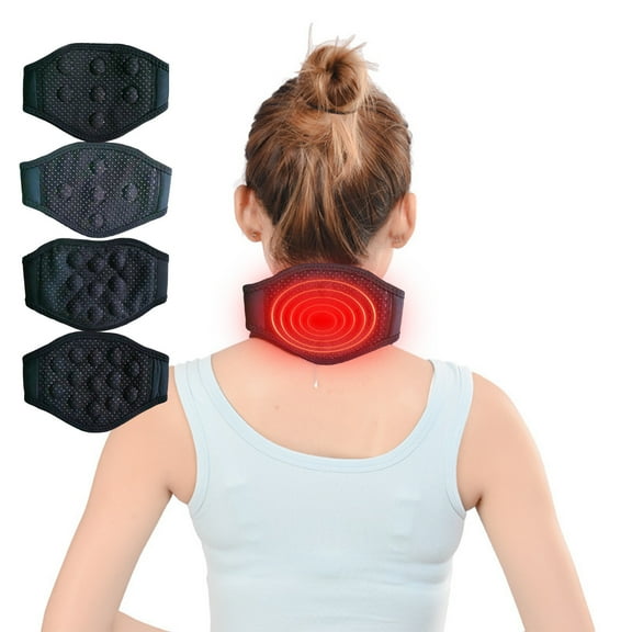 COM1950s Neck Brace for Neck Pain and Support,Neck Brace with Magnet,Magnetic Brace for Neck Pain Relief,Self-Heating Soothing Neck Support Strap
