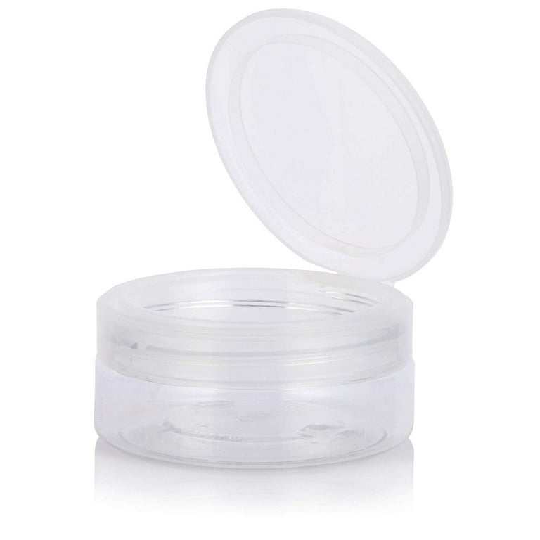 Clear Plastic Low Profile Jar with Natural Clear Flip Top Cap ( 12 Pack), Size: 4 oz