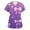 Z006_Purple, variant on Valentine's Day Womens Scrub Top Cute Heart Print Short Sleeve Nurse Working Uniforms Valentine's Day Cartoon Pattern Scrub Tops with Pockets