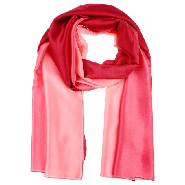 INSPIRAR CHIC Bufandas de satén de color degradado para mujeres, pañuelo ligero y suave, hijab, envoltura, chal de 70.9"x35.4" Degradado-5