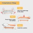 thumbnail image 4 of HENG Co. Baby Bathtub for Infants to Toddler with Drain Plug, Unisex Kids Bathtub for Newborn 0-36 Month (Pink+Floating Mat), 4 of 10