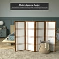thumbnail image 2 of Red Lantern 4 ft. Short Double Cross Shoji Screen - Walnut - 4 Panels, 2 of 6