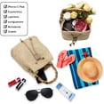 thumbnail image 4 of CAILDANL Women Beach Bag Summer Straw Woven Shoulder Bag Crossbody Bucket Handbags Handmade Hobo Purse Bamboo Handle, 4 of 7