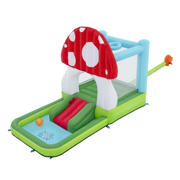 Open Box H2OGO! Mushroom Totlot Bounce House with Pool & Basketball Hoop, Indoor/Outdoor, Ages 3+