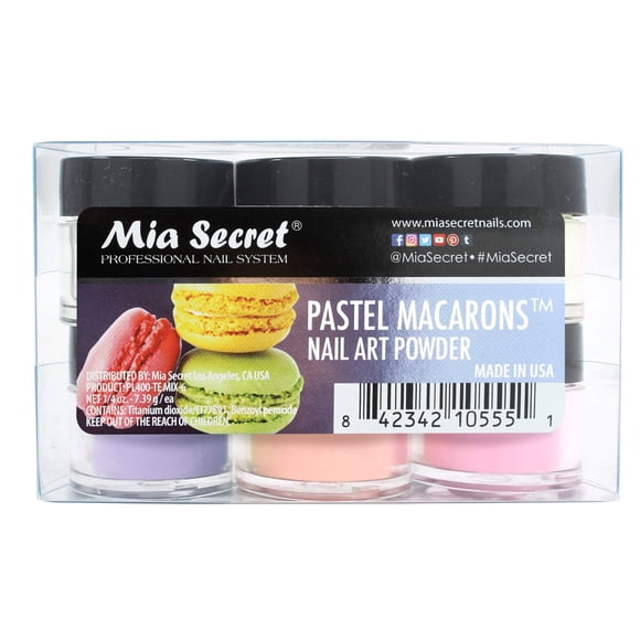 Set de macarons pastel Mia Secret para decoración de uñas, 6 colores